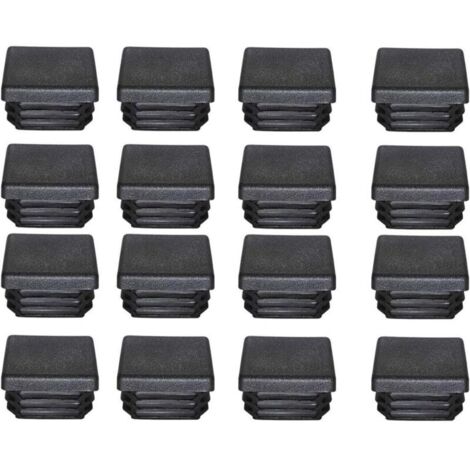 Ugreat – Bouchons en plastique 40x40mm – Embouts carrés noirs pour pieds de meubles – Lot de 16 – Résistants aux chocs et à l'humidité - 16PCS
