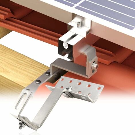 2 Crochets De Fixation Pour Panneau Solaire Sur Balustrade - Acier Inoxydable 304 - Installation Sans Perçage - Noir