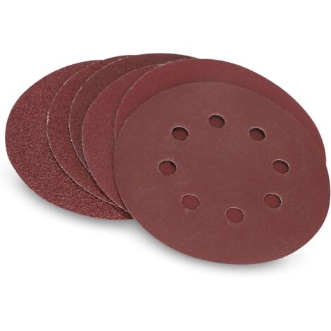Disque abrasif de ponceuse 125mm – Lot de 60 disques – Assortiment grains P40/P60/P80/P120/P180/P240 – 8 trous pour ponçage bois et métal – Denuotop (1/5)
