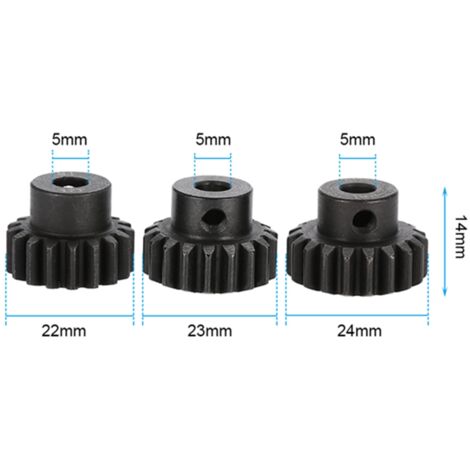 Pignon De Moteur M1 5mm – 17T à 22T – Engrenage Métal Pour 1/8 RC Buggy/Truck/Car – Anti-rouille, Vis De Serrage Incluse
