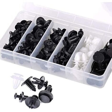 Lot 100 Clips & Vis De Fixation Auto – Assortiment U-Clip, Vis, Boulons Pour Pare-chocs, Garnitures, Ailes