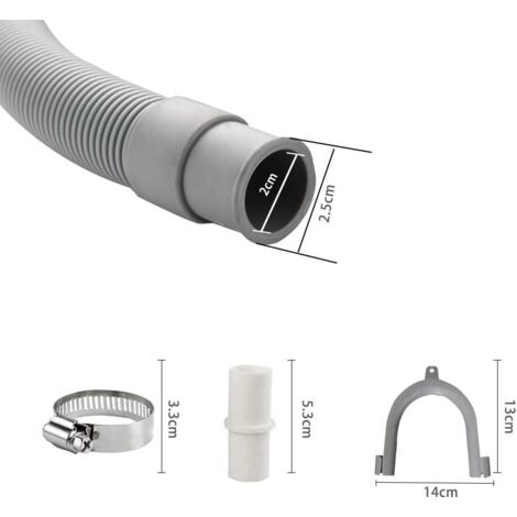 Tuyau De Vidange Climatiseur Flexible 3m Avec Pinces Acier - Parfait Pour Machine à Laver Et Extension