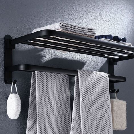 Porte-serviettes Extensible 43-78 Cm En Acier Inoxydable Sans Perçage - Étagère Murale - Convient Pour Salle De Bain, Cuisine, Porte-serviettes De Bain (argent, 3 Couches