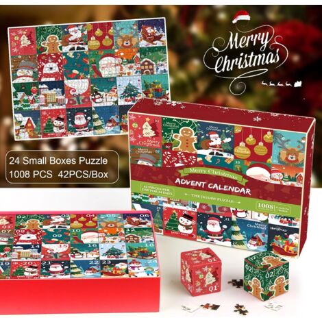 Quanquer Calendario Avvento Puzzle 2024 – Porto Di Natale 1008 Pezzi (70x50 Cm) – Conto Alla Rovescia 24 Giorni Con Poster – Regalo Di Natale Per Adulti E Bambini