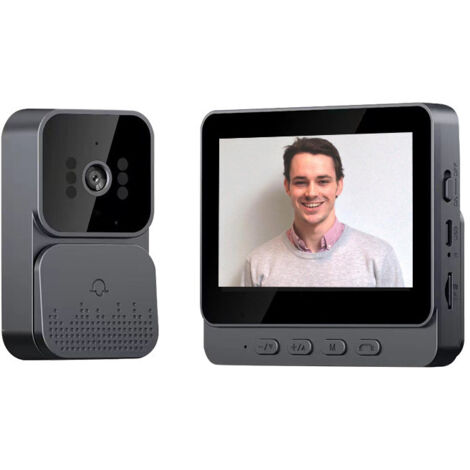 Sonnette video Visiophone 4.3 pouces ecran IPS Systeme d'interphone video Appel vocal bidirectionnel Vision nocturne (1/5)