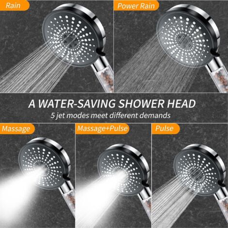 Pommeau Douche Haute Pression,Pommeau Douche Anti Calcaire Avec Tuyau 1 5m Tete De Douche A Main Grande Avec 3 Modes De Jet Avec Flexible Et Support 98905837