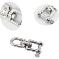 Émerillon Manille Chaînes D'Ancrage Connecteur Pivotant Acier Inox V4A - 5mm (Lot De 2) - Idéal Marine Et Usage Extérieur