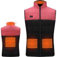 Vêtements de travail-Veste Chauffante Pour Homme Femme avec 4 Zones de Chaleur et 77 Réglages de Chaleur Veste Chauffante Électrique avec Chargeur USB ,lavable en machine.Black M
