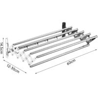 Séchoir à Linge Mural Extensible Avec Ventouse - 50 X 25 Cm, 5 Barres, Pliable - Pour Salle De Bain, Balcon, Intérieur/extérieur