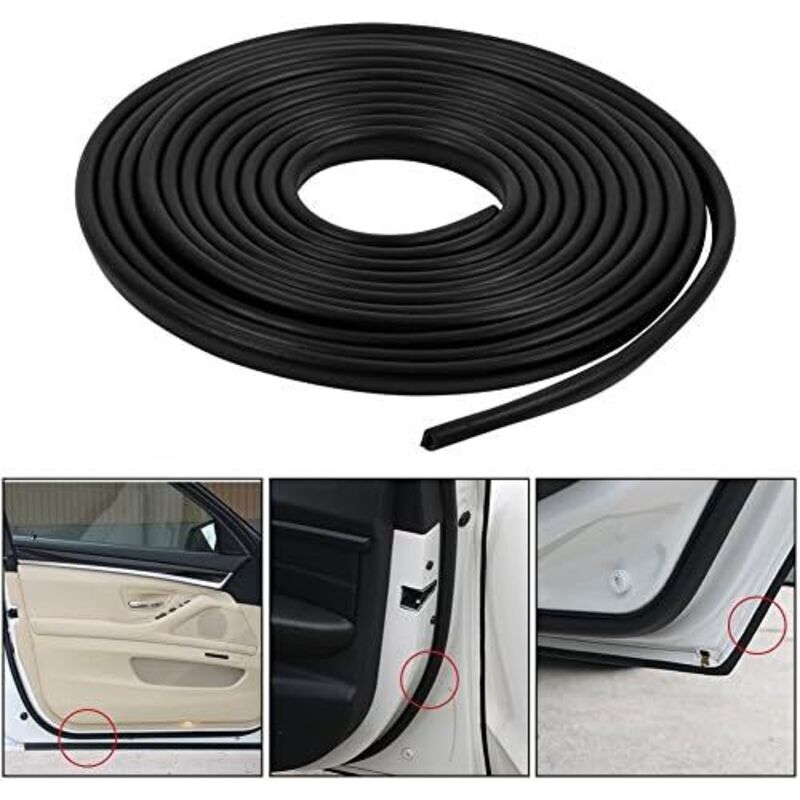 Bande De Protection En Caoutchouc Pour Portière Voiture - 3 Mètres, Auto-adhésive, EPDM, Protection Bord Métal/verre