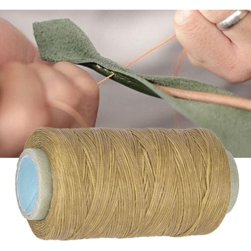 Tendon Artificiel Tendon Synthétique Polyester Haute Résistance 250 Mètres 150D Leatherfts Fil à Coudre Plat Couture à La Main Fil Ciré (couleur Naturelle) (Coloré