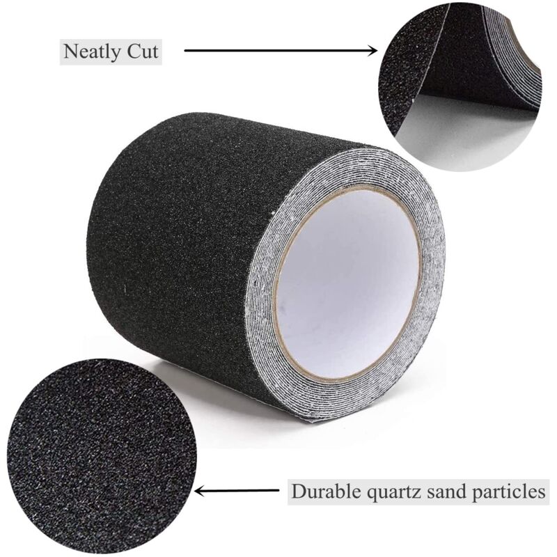 Bande Antidérapante Adhésive WELSTIK - 15cm X 5m | Gris | Pour Intérieur/extérieur | PVC Résistant
