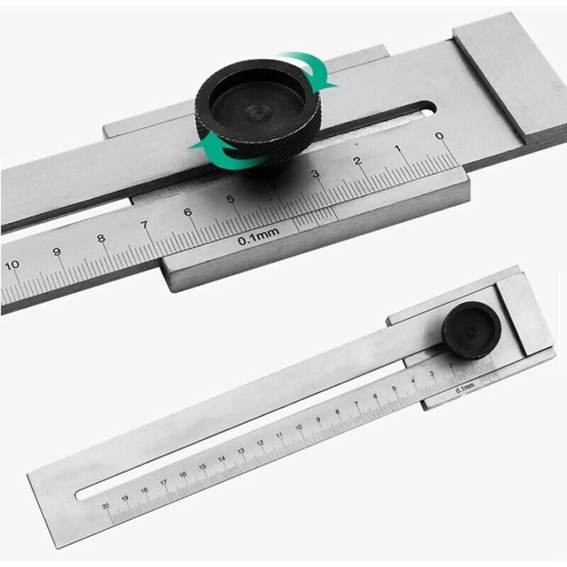 Règle De Marquage Avec Butée 0-250 Mm - Outil Menuiserie Pour Traçage Trous Parallèles, Acier Inoxydable