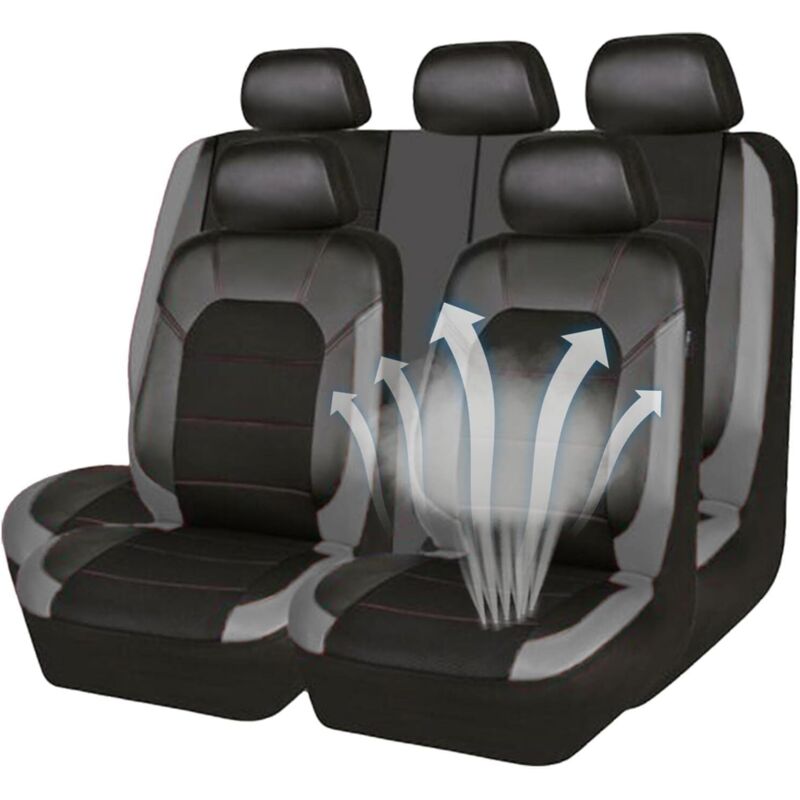 Housses De Siège Auto 5 Places Pour Dacia Jogger/Logan MCV/Duster Nova - Tissu Respirant, Protection Anti-taches (Couleur Rouge)
