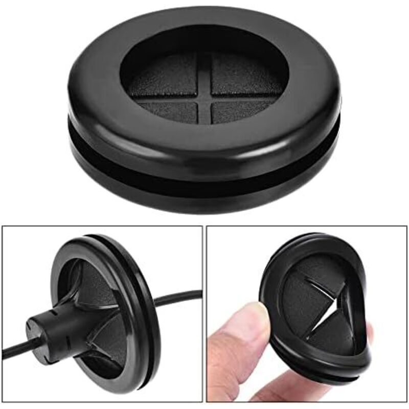 Lot De 250 Œillets En Caoutchouc 4mm X AUTOHAUX - Protection De Câbles Voiture, Bateau, VR - Noir, Diamètre Intérieur 4mm, Extérieur 10mm