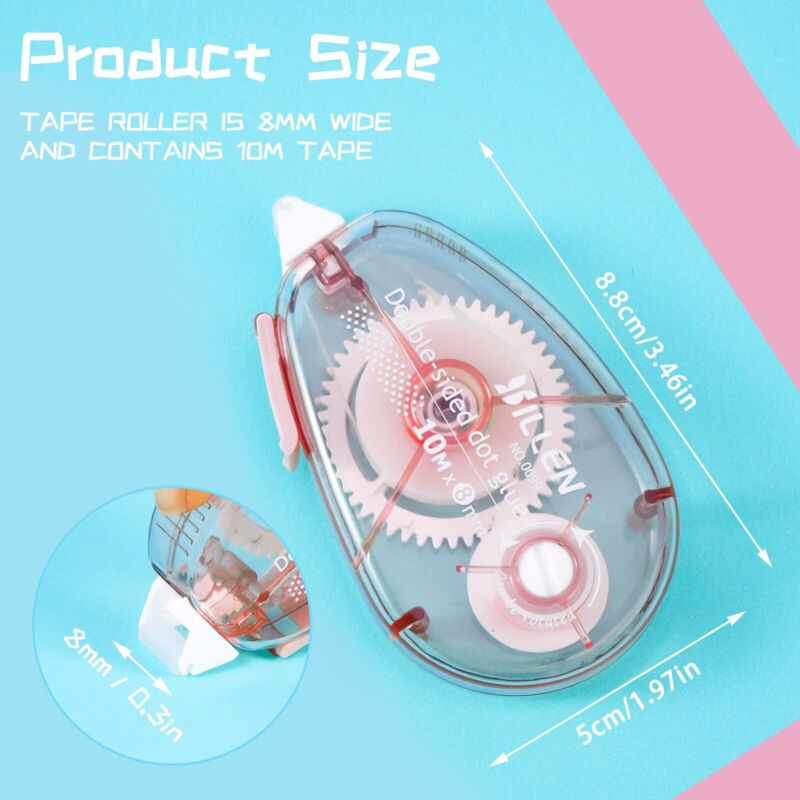 12 Rouleaux Colle Double Face - Ruban Adhésif 6mm X 6m - Applicateur Roller - Pour Scrapbooking, Photos, Cartes, Bricolage - 7