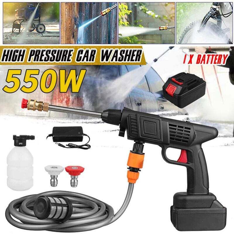 VEVOR Nettoyeur Haute Pression Sur Batterie Sans Fil 21 V Nettoyeur Haute Puissance Portable 652 PSI 50 Bar Laveuse Electrique 4 L/min Batterie 4,0 Ah Chargeur Pour Nettoyage Terrasse Jardin Voiture