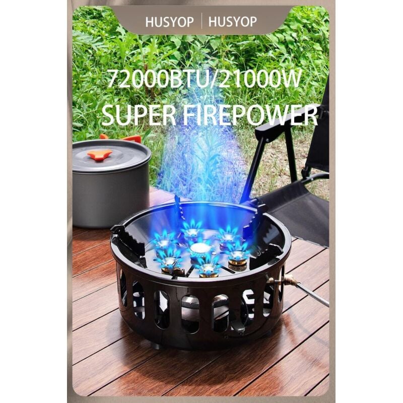 Habitio Réchaud De Camping à 2 Brûleurs Pliable, Portable Au