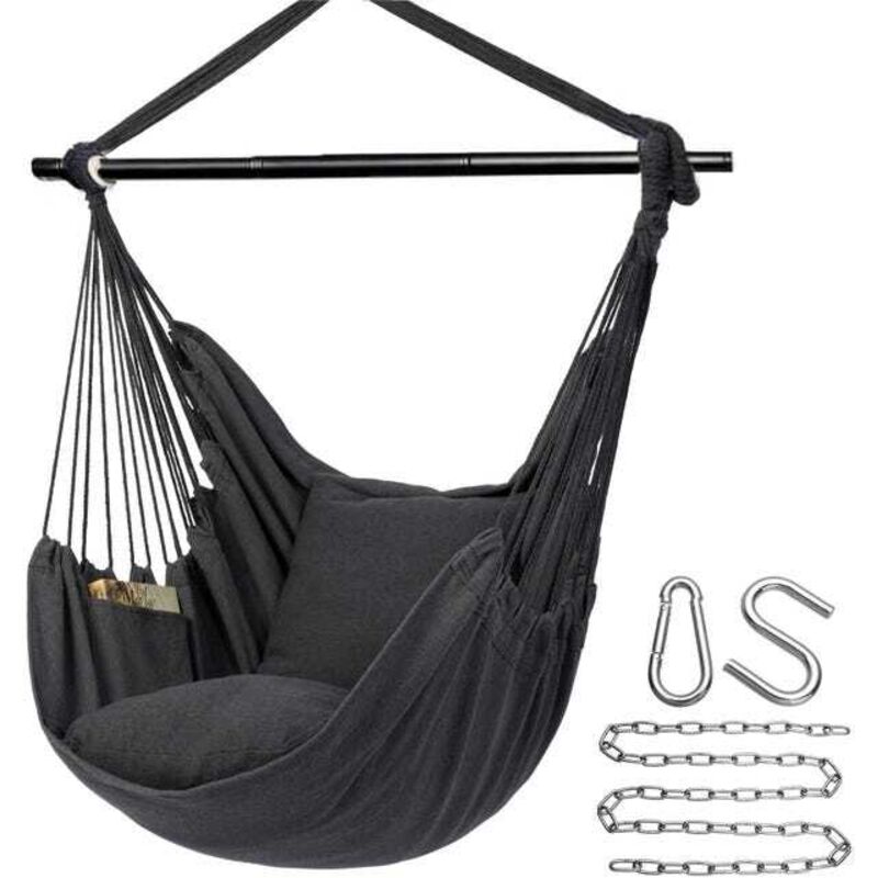 Suspension Pot De Fleur Exterieur PINGEUI Lot De 2 Chaînes De Chaise Hamac De 99,1 Cm, Chaînes De Suspension Robustes Noires Avec 4 Mousquetons, Matériel De Chaise Hamac Pour Hamac, Sac De