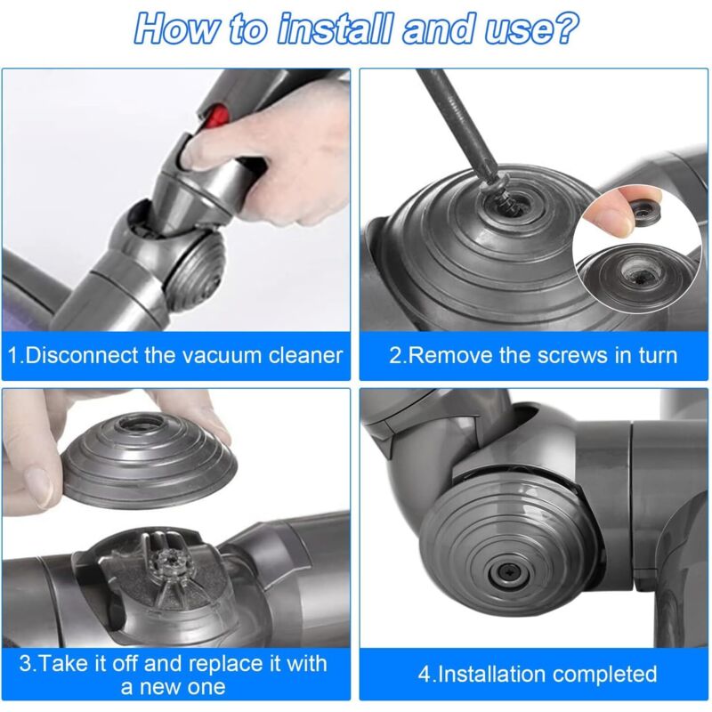 Brosse à Rouleau Et Pied De Rechange Pour Dyson V8 SV10 Animal Absolute Series 967483-01 967483-03 - Pièces D'aspirateur - Mise à Niveau Rapide à Entraînement Direct Vers Tête De Peigne