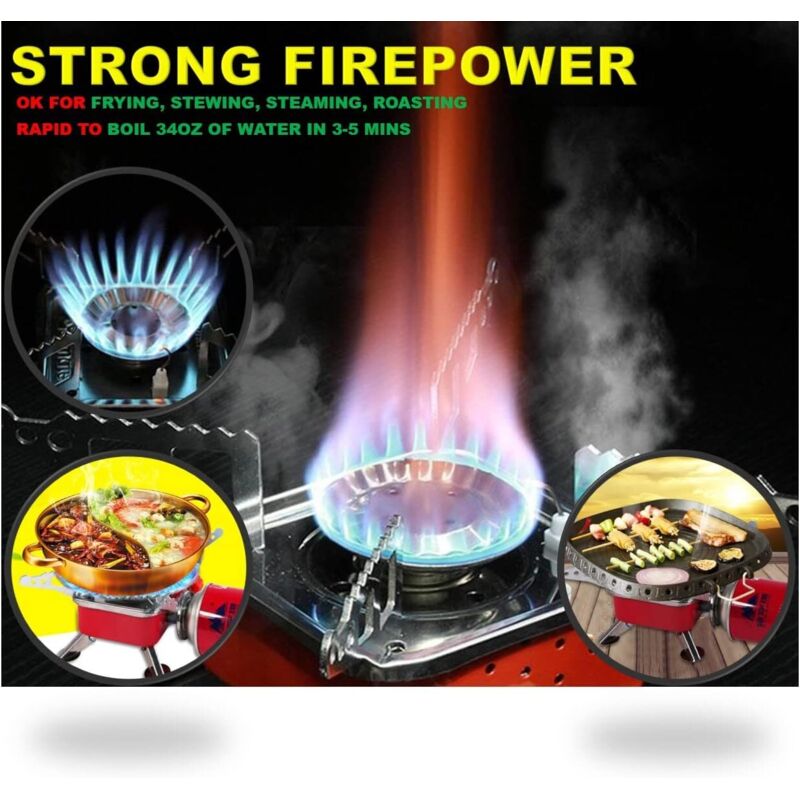 Mini Cuisinière à Gaz Portable 4000W - Réchaud De Camping + Ustensiles - NEUF