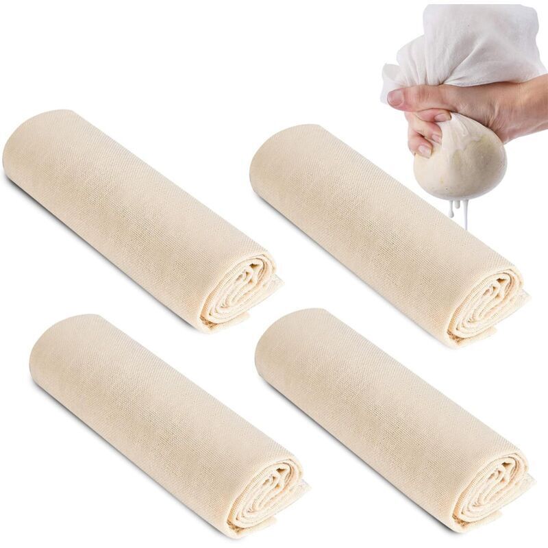Toile Fromage Réutilisable Tissu Filtrant Cuisine 6 Pièces - Coton Étamine 50x50 Cm - Pour Fromage, Jus, Lait De Noix Filtre Fromage Jus Maison