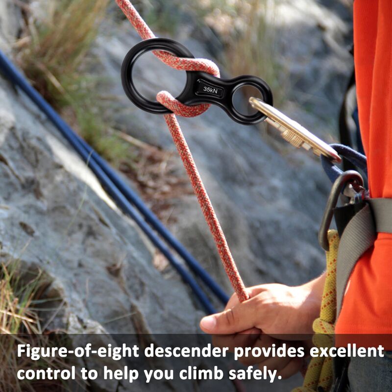 Descendeur Figure 8 Escalade Descendeur Figure 8 MoonSing - 35KN Aluminium - Escalade Et Rappel - Corde 8-13mm Matériel Via Ferrata