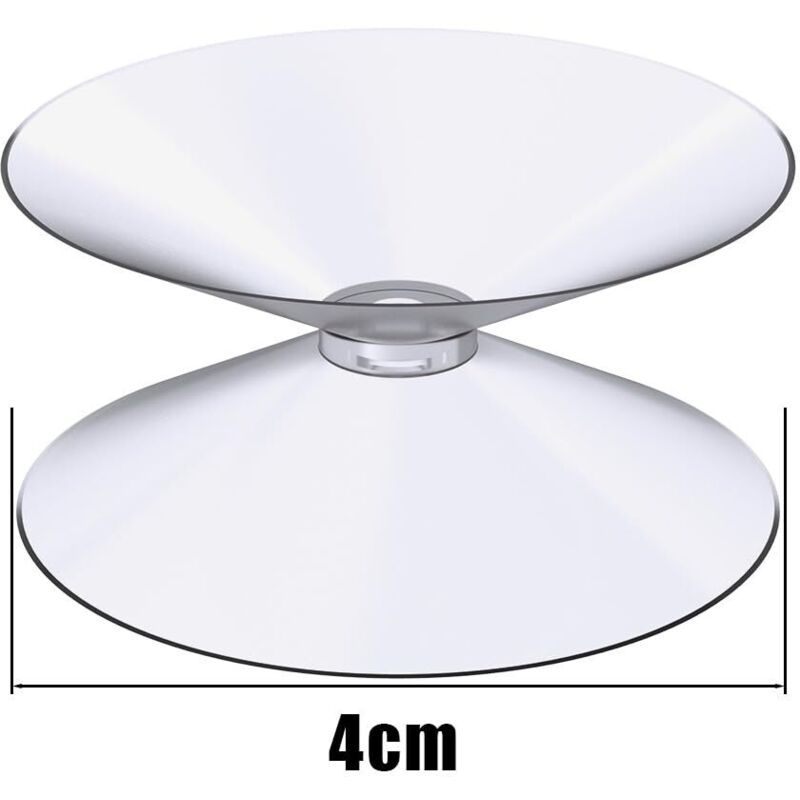 Ventouses Doubles Faces PVC Transparent - Lot De 10 (40 Mm) - Pour Surfaces Lisses : Verre, Miroir, Carrelage, Meuble