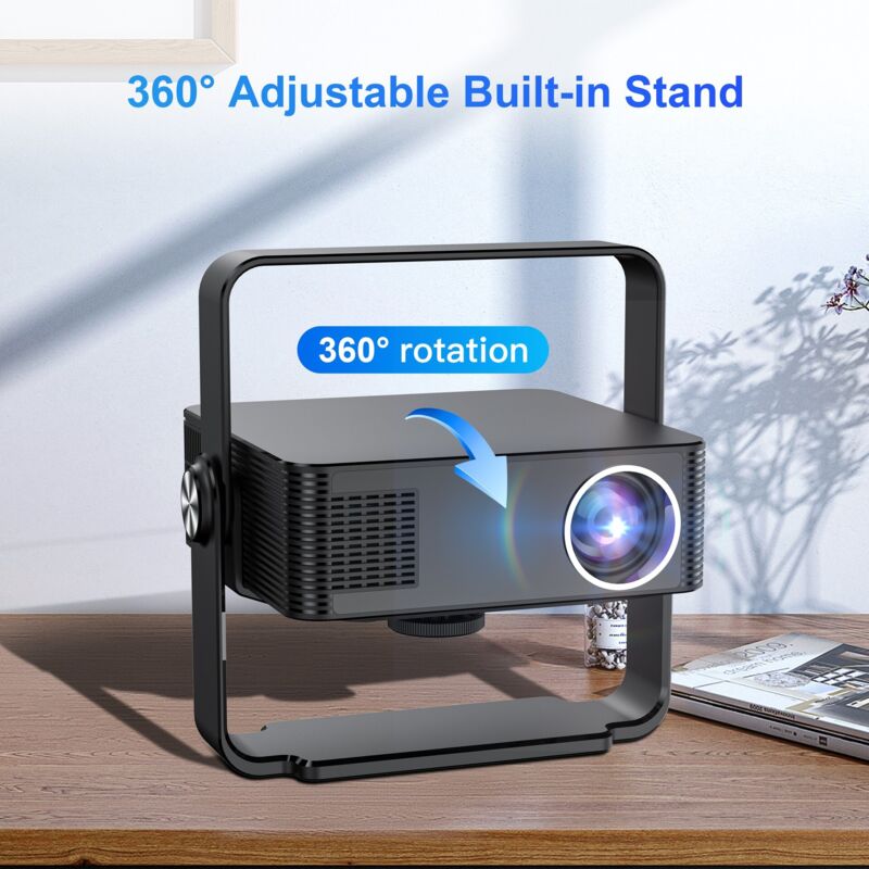 Mini Projecteur Portable 1080p - écran 17-32 Pouces, Durée LED 30 000 H, Connectique HDMI/AV/USB - Pour Films, Jeux, Présentation - 5
