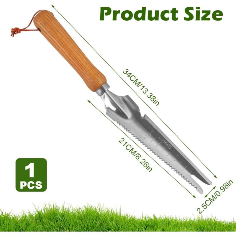 Couteau Désherbeur DMZK - Outil Gouge Désherbage Acier Inoxydable Avec Manche Pour Jardin