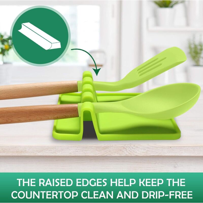 ReaNea Lot de 2 repose-cuillères en plastique pour dessus de cuisinière, support d'ustensiles de cuisine pour louches, pinces, spatule, porte-cuillère, passe au lave-vaisselle, 3. Gris ReaNea Lot de 2 repose-cuillères en plastique pour dessus de cuisinière, support d'ustensiles de cuisine pour louches, pinces, spatule, porte-cuillère, passe au lave-vaisselle, 3. Gris
