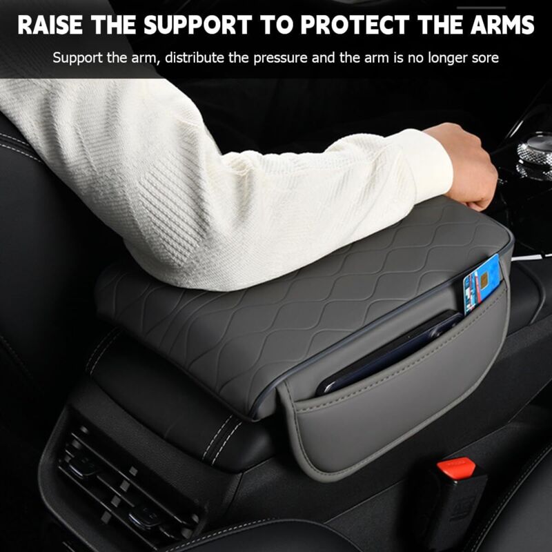 JNNJ Housse Pour Accoudoir De Voiture, Coussin D'accoudoirs De Voiture Universelles En Cuir, Coussin Protection Pour Le Rangement De La
