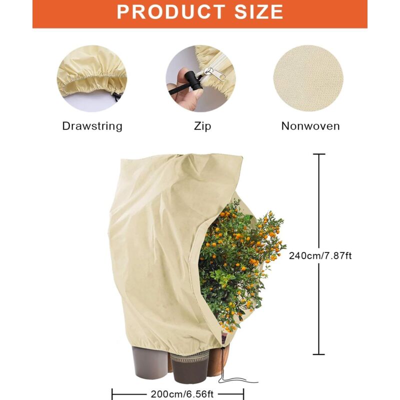 Voile Hivernage Plantes 2m X 15m 35g/m² - Protection Antigel, Coupe-Vent Et Insectes Pour Jardin