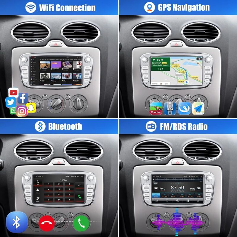 4G+64G Autoradio Pour Ford Focus S-Max Mondeo C-Max Galaxy Kuga