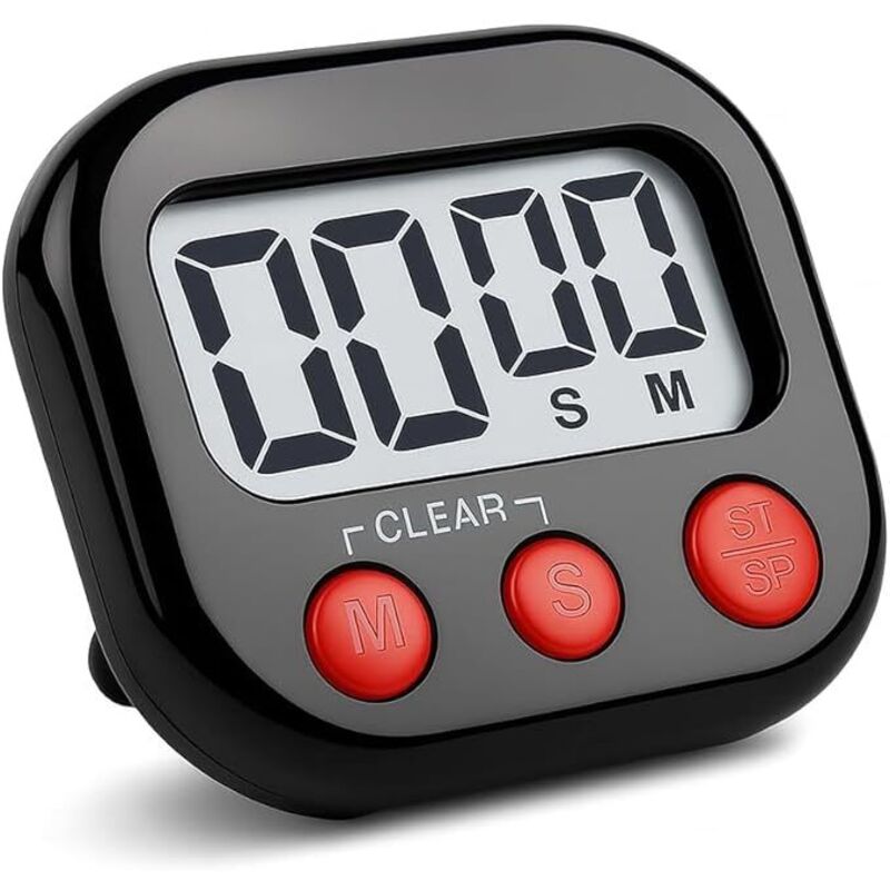 SLEVIO Minuteur D'Entraînement Portable – Écran LED Anti-éblouissement, Coque Caoutchouc, Aimant Intégré, Autonomie 30h, 7 Modes (Tabata, HIIT, EMOM)