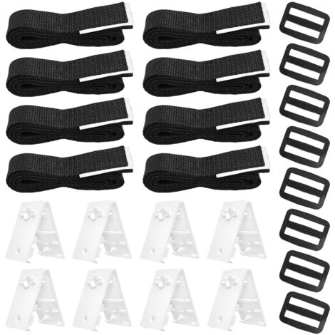 Kit de Fixation pour bâche Solaire de Piscine, kit de Sangles de Couverture Solaire pour Piscine Universelle enterrée Comprenant 8 Sangles en Nylon,8 plaques de Cordon,8 Boucles (1/5)