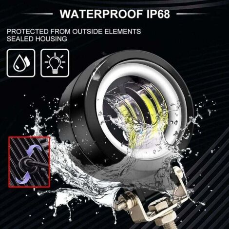 Phares Avant Moto 5,75 Pouces - 600W 90000LM Lumière Blanche 6000K, étanches IP67, 2 Pièces - 10