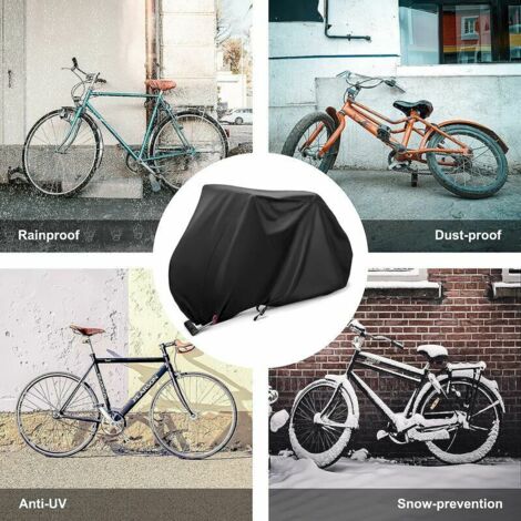 SIBOTER Housse Vélo 210D Oxford – Protection Extérieure Pour 2 Vélos, Antivol, Imperméable, Sac De Rangement Inclus