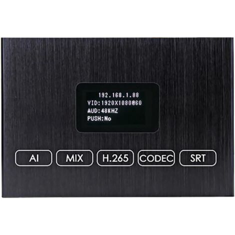 Encodeur vidéo H.265 4K HDMI avec écran, encodeur HDMI vers RTMP, Double USB 2.0 pour Enregistrement, Boucle HDMI, Compatible with ONV/HK, Diffusion en Direct pour Youtube, Facebook, Wowza (1/4)