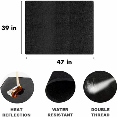 Tapis Ignifugé Pour Barbecue 120x120cm - Protection Sol Terrasse, Pelouse - Résiste à 1093°C - Imperméable