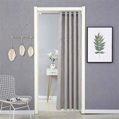 Rideau occultant 120x200cm en coton et lin – Protection de la vie privée pour chambre, salon, cuisine, balcon – Lavable en machine (1/5)