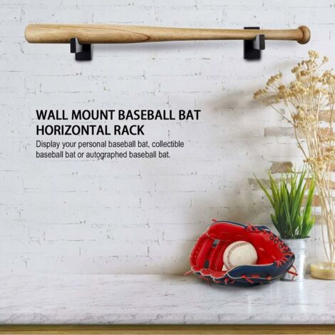Lot De 2 Présentoirs Muraux Pour Battes De Baseball – Double Pont, Bambou Blanc