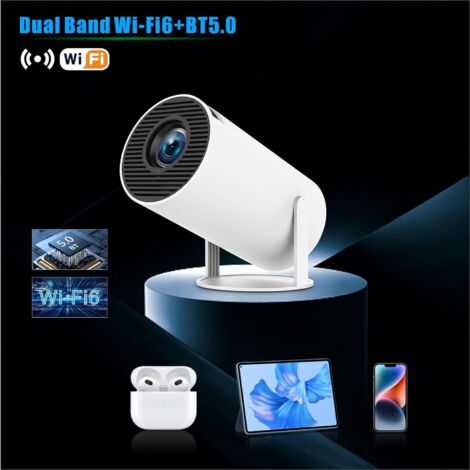 Mini Projecteur 4K Android TV 11 - WiFi 6, Bluetooth 5.2, HD 720P, Portable, Correction Auto (Vision 3Pro) - 4