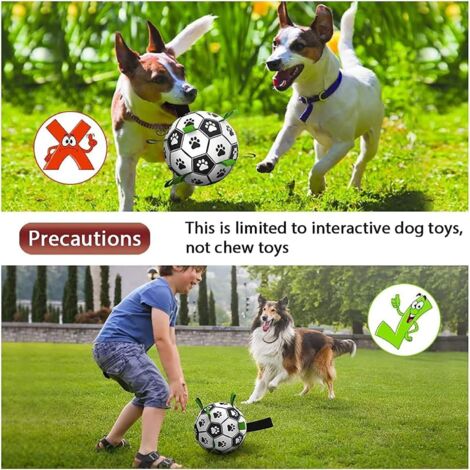 Balle De Football Pour Chien Avec Sangles - Jouet Interactif à Tirer - Durable, Flottante - Pour Chiens Moyens/grands