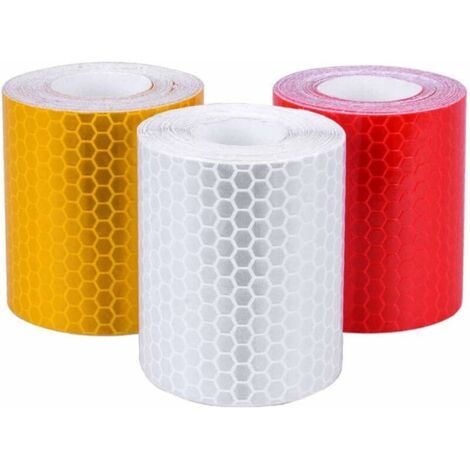 Bandes réfléchissantes 3pcs bandes de sécurité auto-adhésives réfléchissantes auto-adhésives bande réfléchissante pour voiture moto avertissement de sécurité 50mm x 3m (1/5)