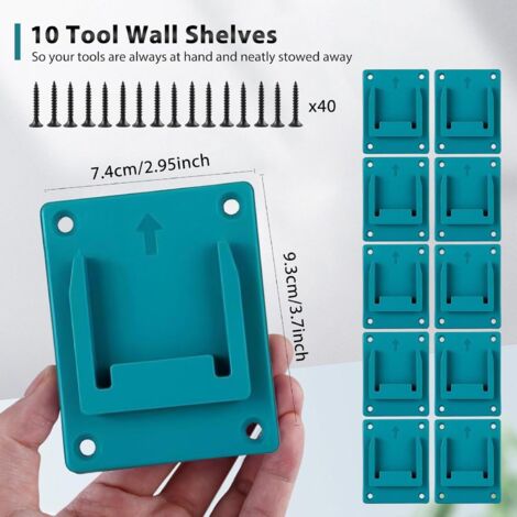 Kit De 8 Supports Muraux Pour Outils Makita 18V - Inclut 32 Vis - Couleur Verte - Pour Organiser Ton Atelier Ou Garage