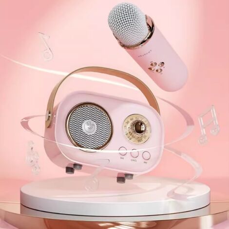 Micro Karaoké Sans Fil Pour Enfants - 2 Micros, Lumières, Bluetooth, Cadeau Fille Garçon 3-12 Ans - 2