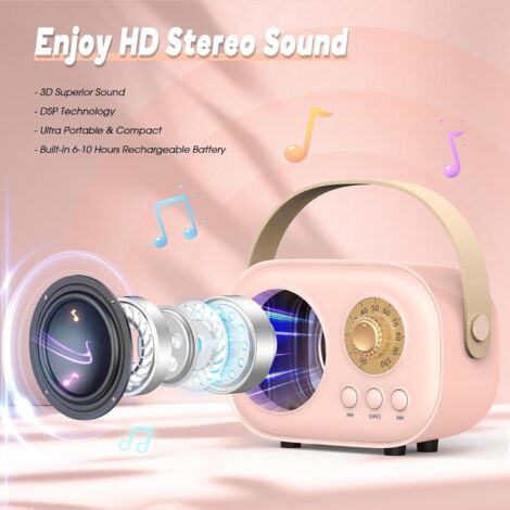 Microphone Karaoké Bluetooth KTV WS-858 Pour Enfant - Bleu Métallisé - Boîte Ouverte Testé