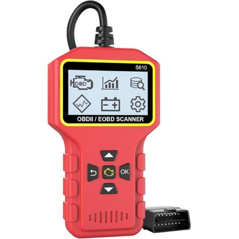 Outil de diagnostic avec scanner OBD2, version universelle, lecteur de code de contrôle du véhicule pour les défauts du moteur, outil de scan OBDII/EOBD/CAN avec lecture et effacement des codes d'erre (1/5)