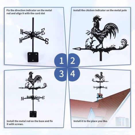 Girouette De Jardin En Métal - Ornement Vélo, Indicateur Vent - 50 Cm - Décoration Extérieure